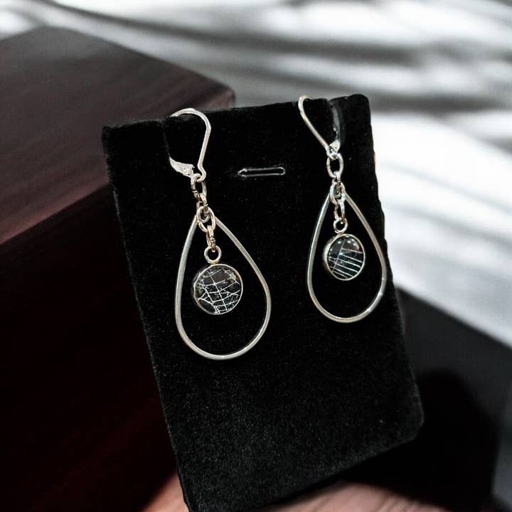Hell Kitten RVA - Wholesale Dangle Earrings - Real Spiderweb Hollow Teardrop Dangles (Earrings)