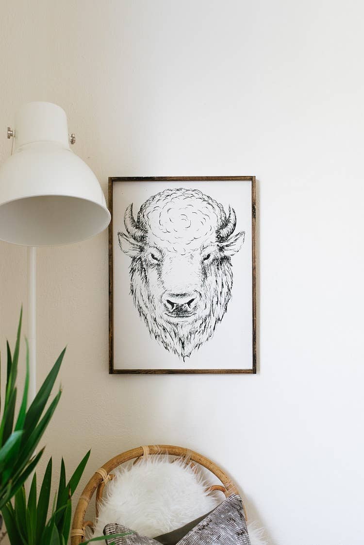 Williamraedesigns - Wholesale Art Print - Bison Line Art Framed Print – Western Buffalo Wall Art 3