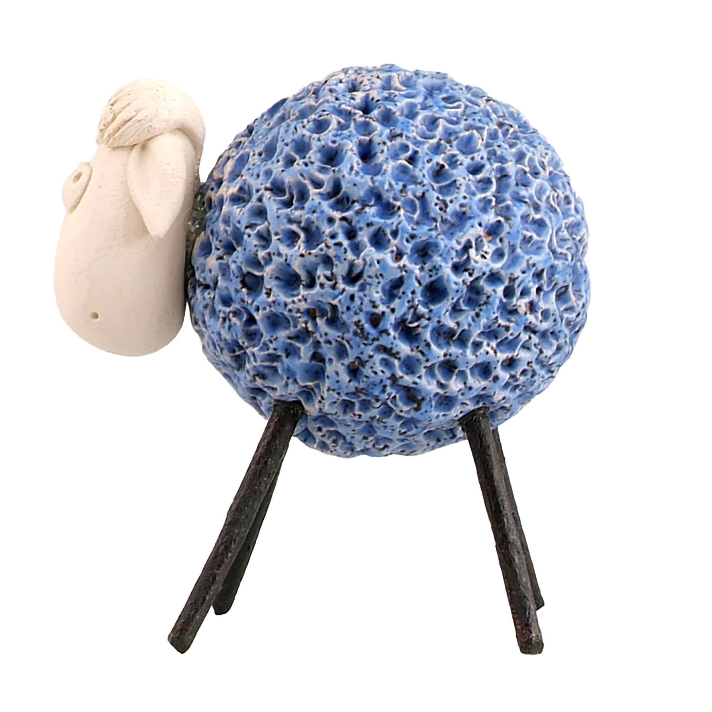 Enigma Supplies - Vendita all'ingrosso Statuette decorative - Pecora lanosa con gambe in ferro, statuetta in ceramica, vari colori6