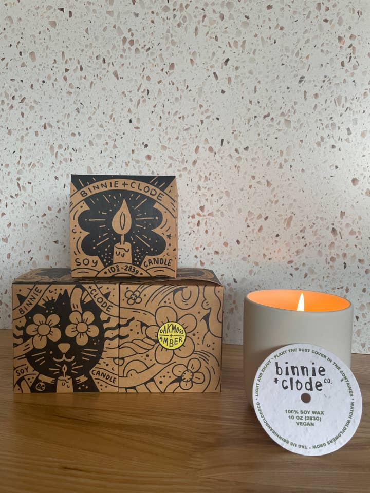 Oakmoss & Amber Candle - Seeded Dust Cover for wholesale by Binnie & Clode Co.