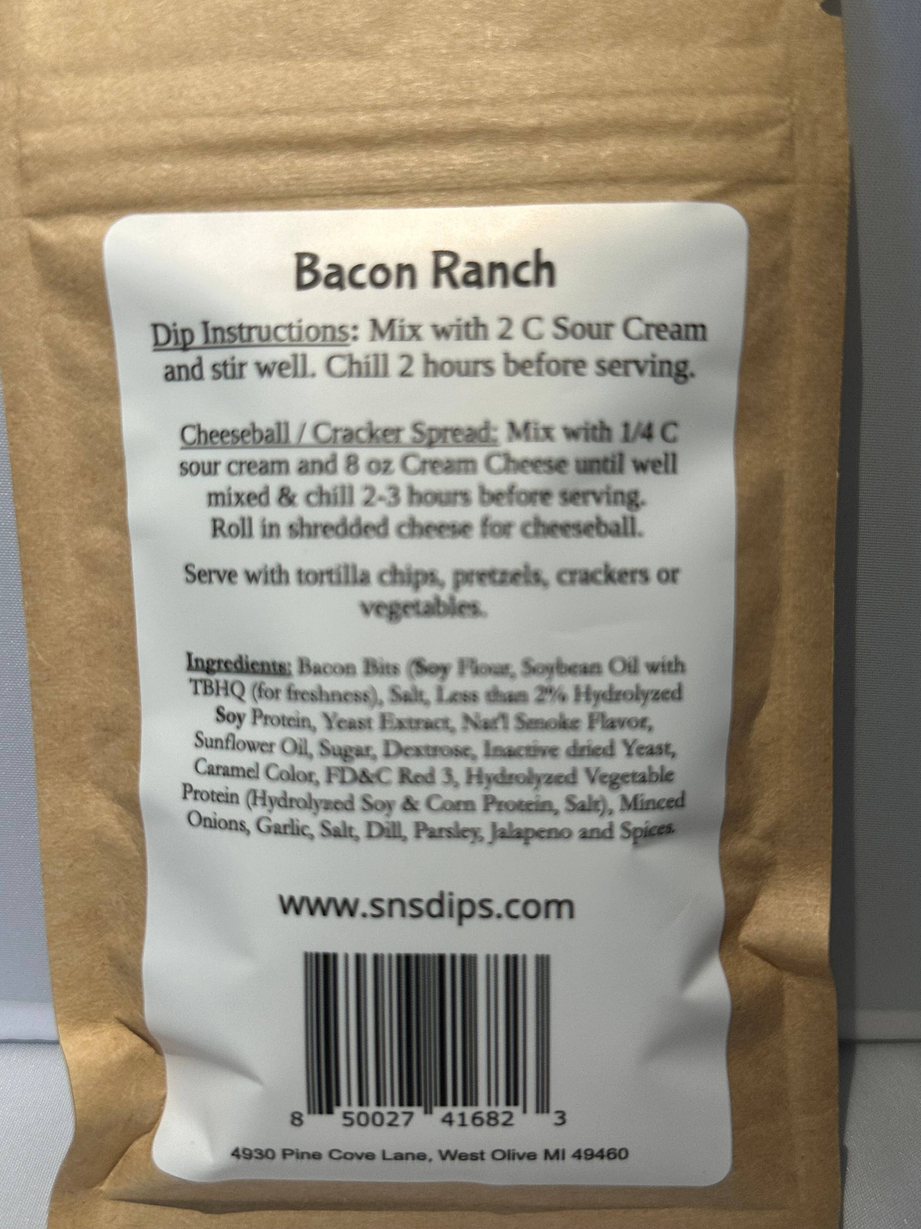 SnS Dips - Wholesale Dip - Bacon Ranch Dip Mix2