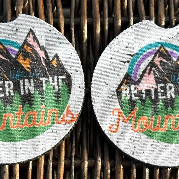 Coasters automobiles Better In The Mountains pour la vente par Evie Rose