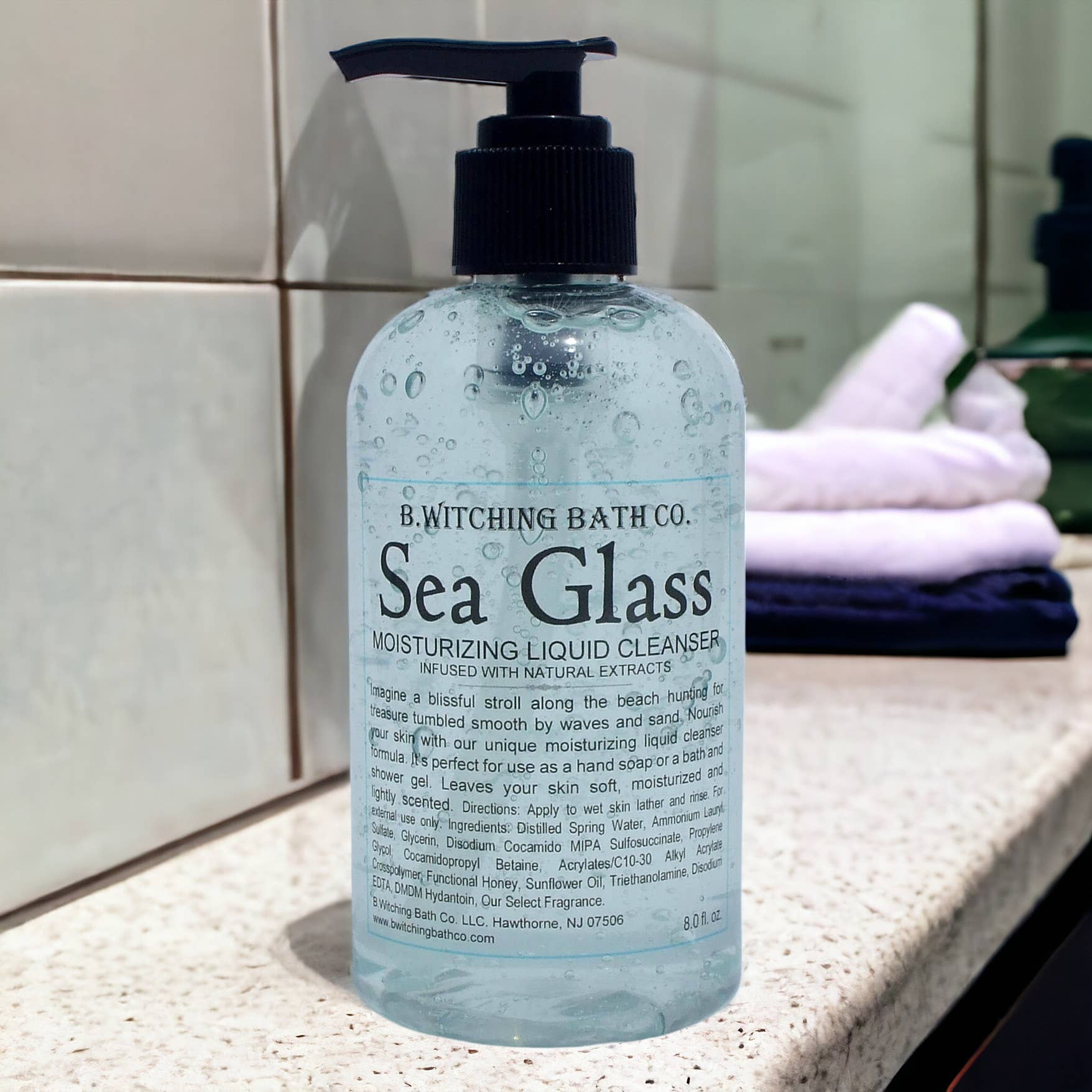 B. Witching Bath Co. - Wholesale Body Wash/Shower Gel - Sea Glass Moisturizing Liquid Cleansers 8oz.6