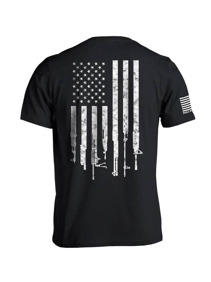 Shield Republic - Wholesale Screen Printed T-Shirt - Men's - Firearm Flag