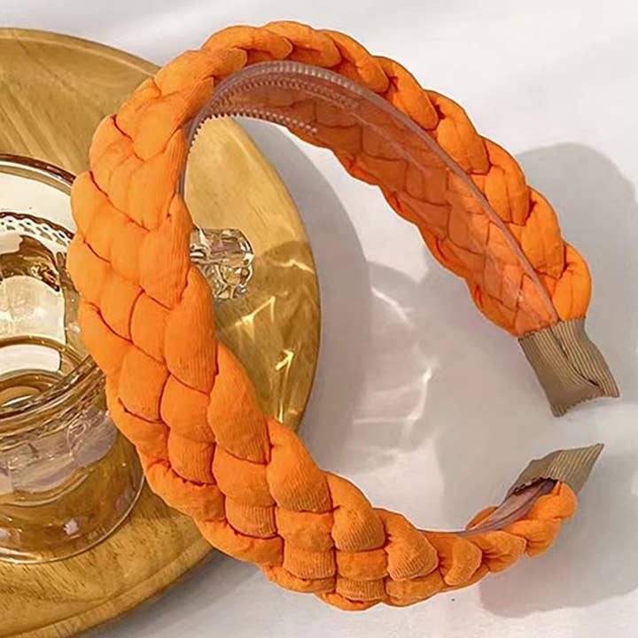 Solid Raffia Braided Headband for wholesale by Sensibling Corp.