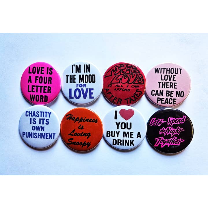 Vintage Reproduktion Knappar Magneter & Flasköppnare Set 37 för wholesale av Flip The Record