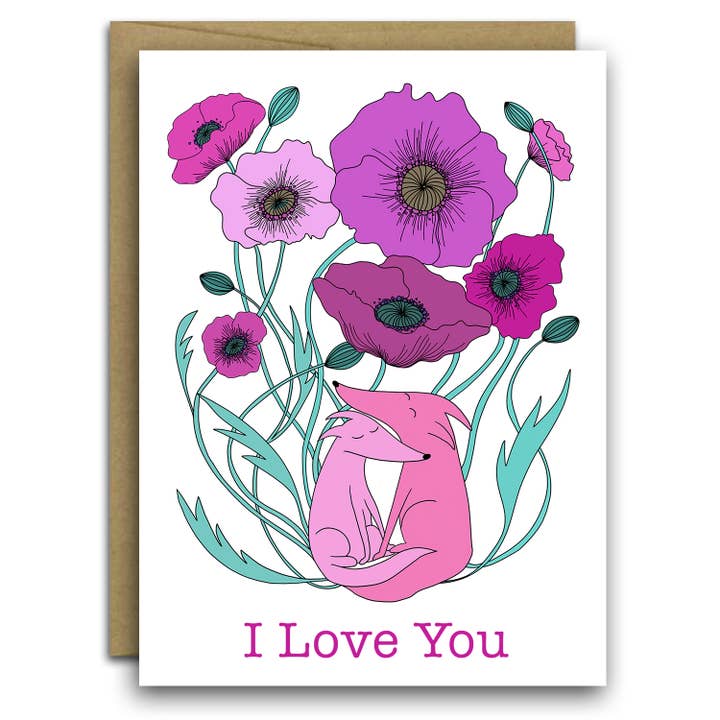 I Love You / Cute Dog love Card / Anniversary Card / Love for wholesale by Fox & Crow Paper co.