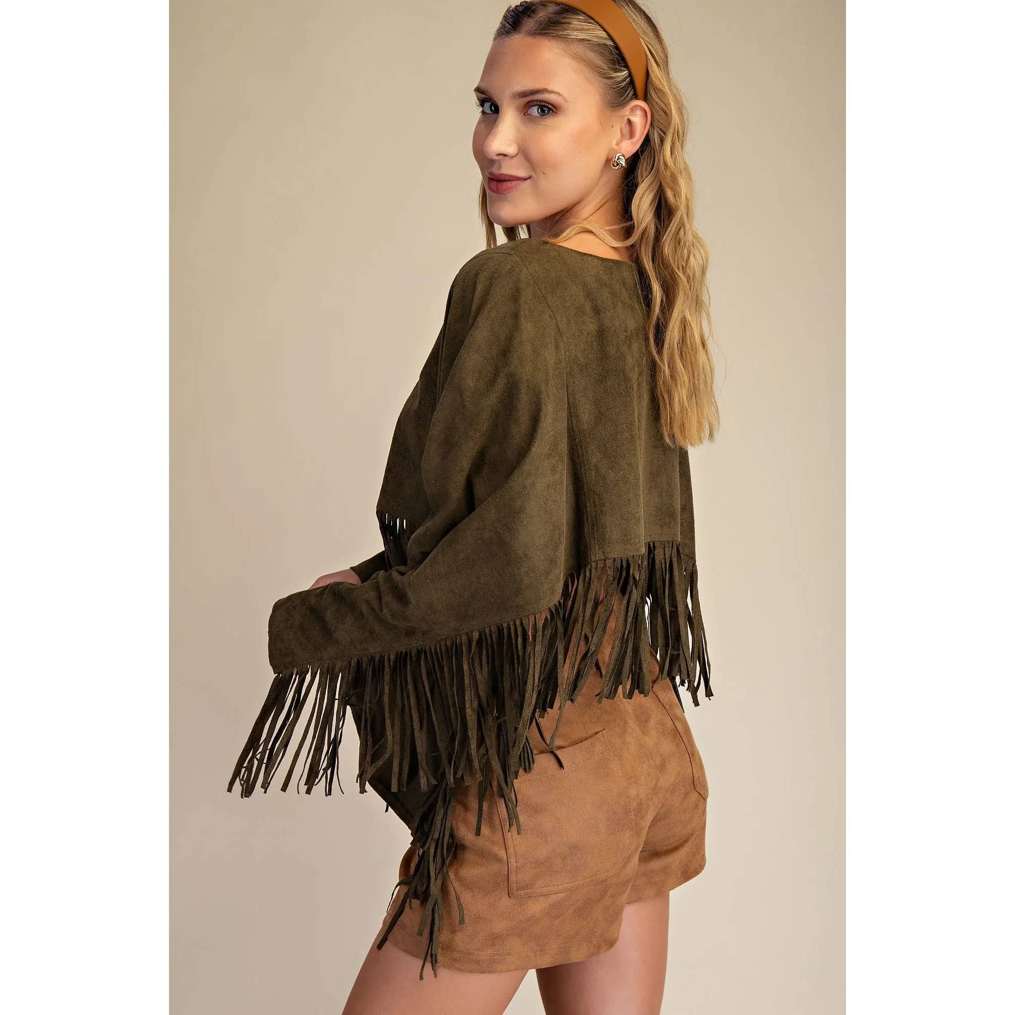 STYLE USA – wholesale Tunika - Dam – NY Sämsskinnsfransponcho2