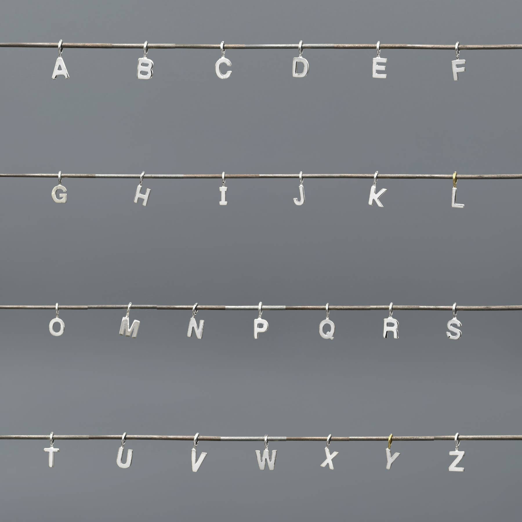 Something Silver - Wholesale Individual Charm/Pendant - Perfect Little Block Letter Initial Charm26