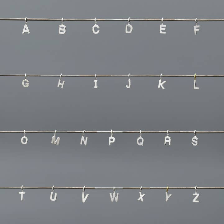 Something Silver - Wholesale Individual Charm/Pendant - Perfect Little Block Letter Initial Charm26
