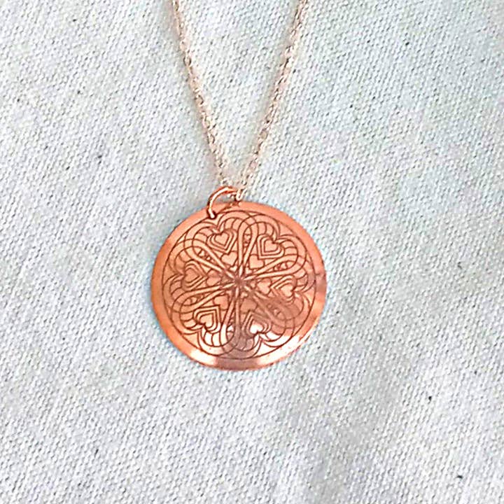 Infinite Love Cherokee Heart Necklace. for wholesale by Cherokee Copper