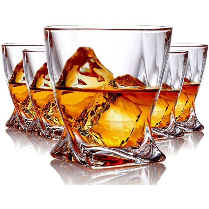 Bezrat - Wholesale Cocktail/Liquor Glass - Whiskey Glasses Set of 6 Lead Free Crystal Old Fashioned