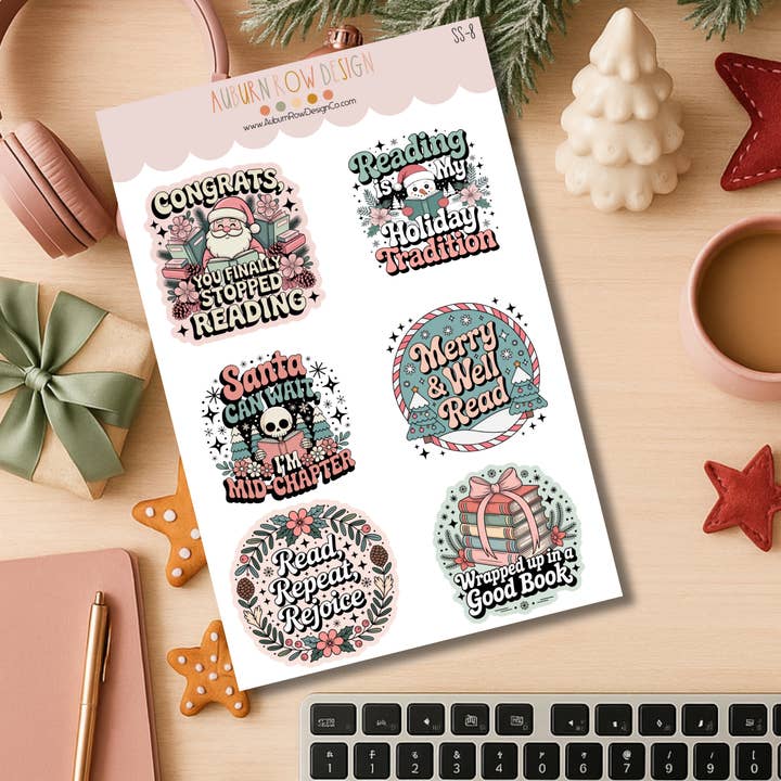 Auburn Row Design - Wholesale Sticker - Bookish Christmas Sticker Sheet8