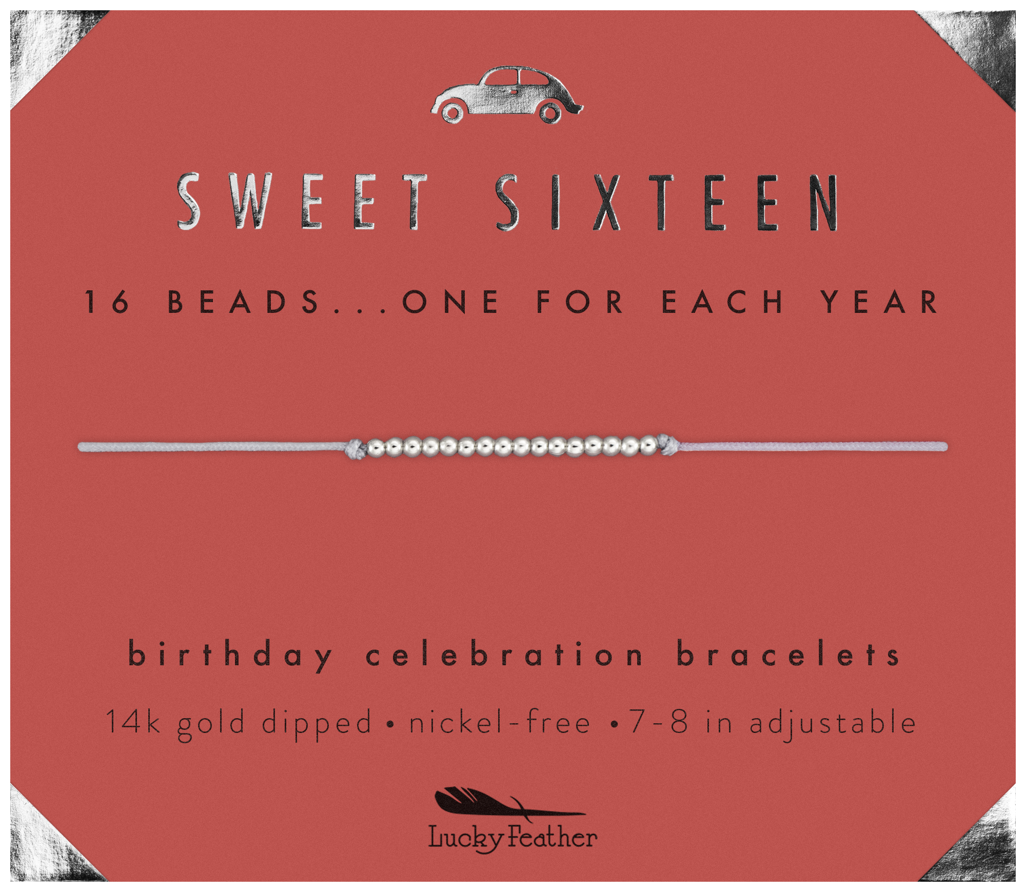 Lucky Feather - Wholesale Beaded Bracelet - 16th Milestone Birthday Bracelet - A Bead for Each Year10