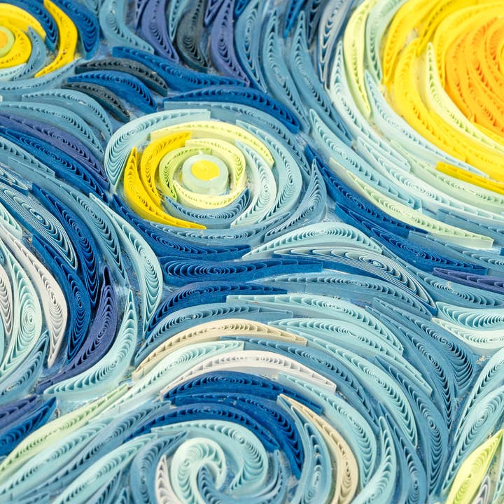 Quilling Card - Wholesale Art Print - Quilled Starry Night, Van Gogh Wall Art (15 in. X 11in)2