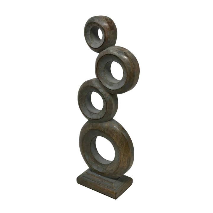 Wilco Home - Wholesale Sculpture - Carved Mango Wood Ring Sculpture
