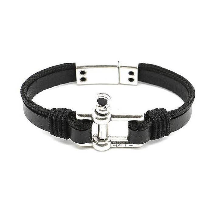 Mænds Armbånd | Le rektangel - Cuir&Noir for engroshandel hos Être - Bracelets & Accessories