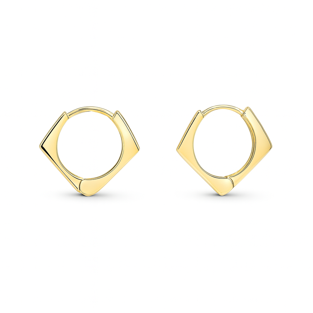 Sedy Jewelry - Wholesale Hoop Earrings - Geometric Hoop Earrings, Gold Plated Brass, 1.6 cm0