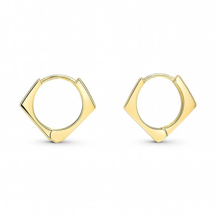 Sedy Jewelry - Wholesale Hoop Earrings - Geometric Hoop Earrings, Gold Plated Brass, 1.6 cm0