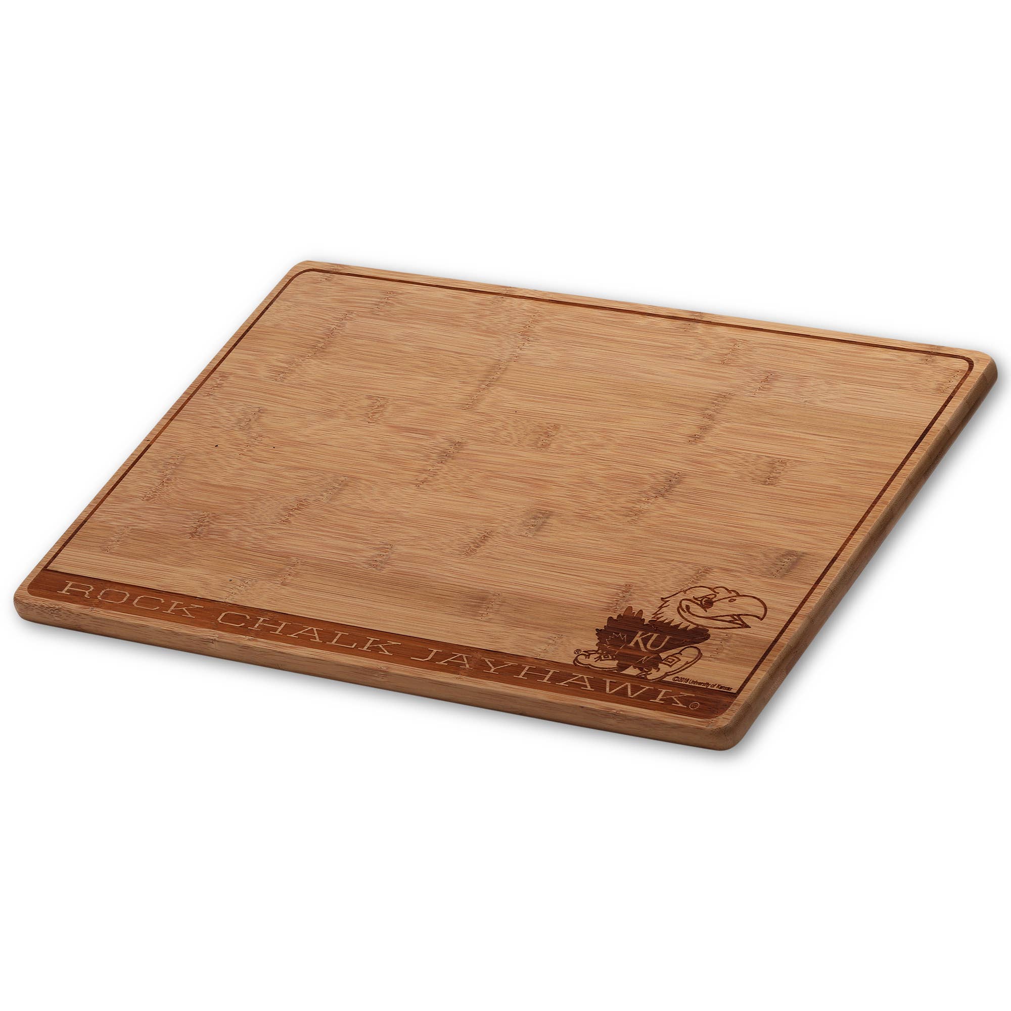 Open Road Brands, LLC - Wholesale Cutting Board - University of Kansas Rock Chalk Jayhawk Bamboo Cutting Board1
