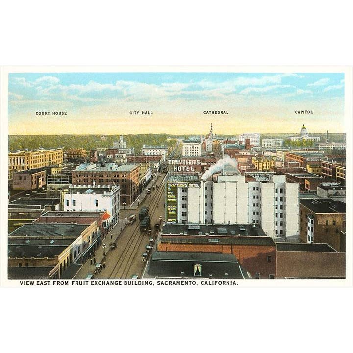 Adesivo CA-139 Primi di Sacramento Downtown per la vendita all'ingrosso da parte di Found Image Press