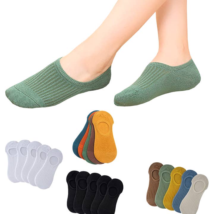 Ivedin - Wholesale Socks - Unisex - Non-Slip Invisible Cotton Socks Packs12