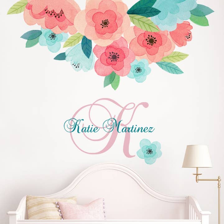 Kids Watercolor Flower Wall Sticker for wholesale by Simple Shapes