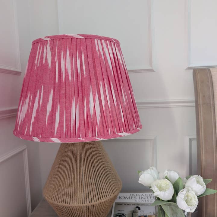 LNH EDIT - Wholesale Lamp Shade - Pink Ikat Pleated Lampshade11