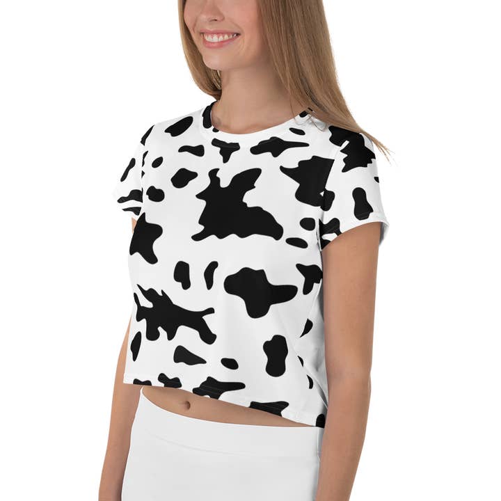Tiny Cow Designs - Wholesale T-Shirt - Women's - Natural Cow Print - Cropped Tee