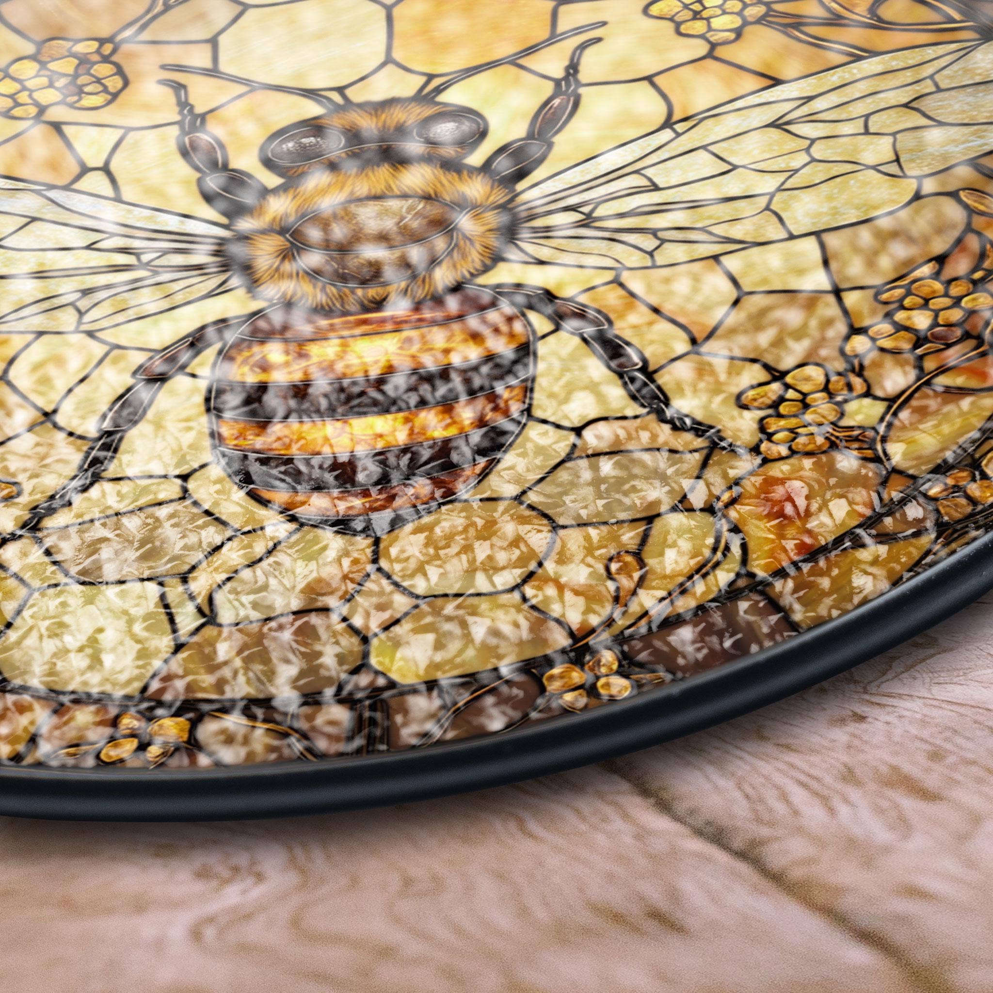 TMLECOM LTD – wholesale Suncatcher – Bee Stained Glass Suncatcher, Honeycomb Window Art3