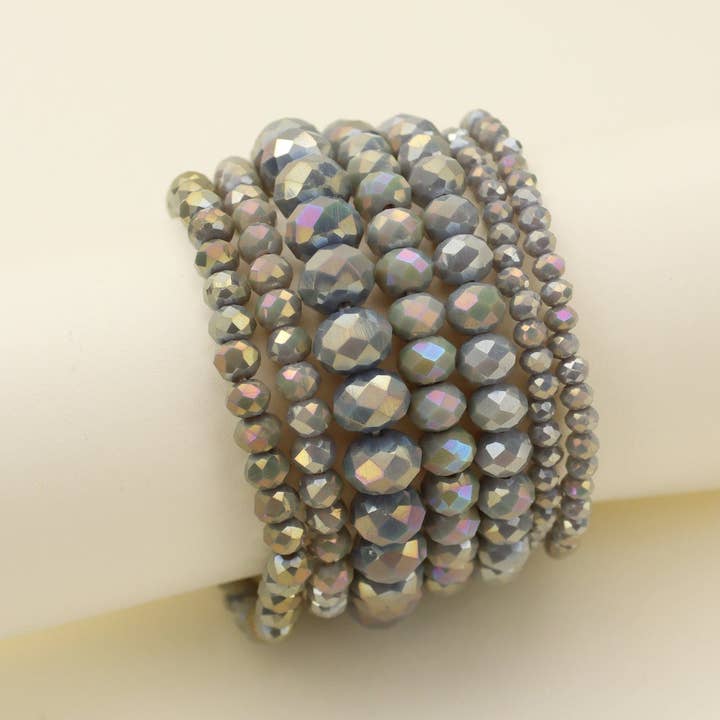 MiMi Wholesale - Wholesale Jewelry Set - CB2177 7 Piece Glass Beaded Bracelet Jewelry Set10