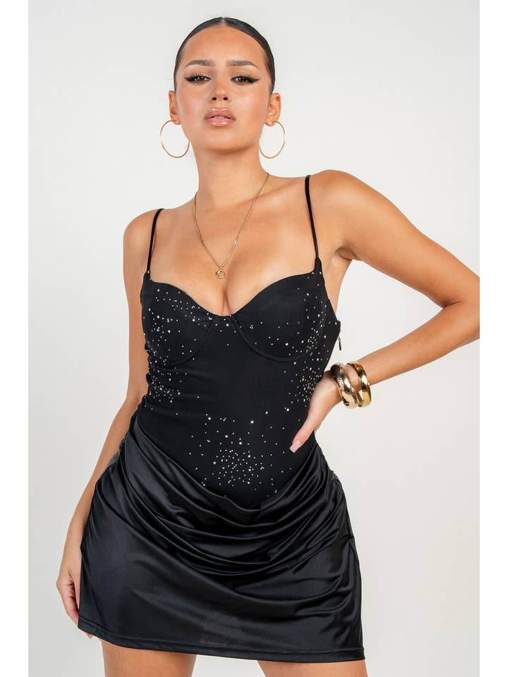 PRIVY - Wholesale Dress - Women's - HD30540B / Embellished Mini Dress