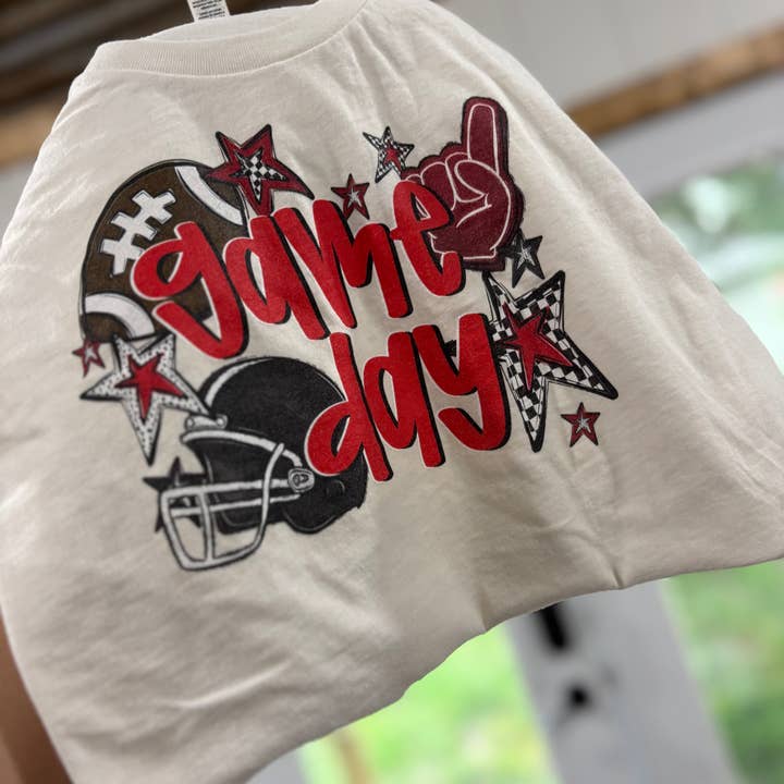Game Day Football Tshirt for wholesale by Chicken Scratch Design Co.