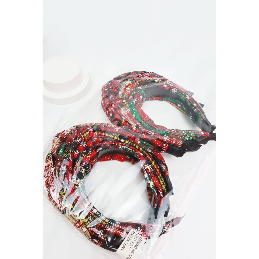 MIX COLOR Christmas Theme Knotted Headbands for wholesale on Faire7