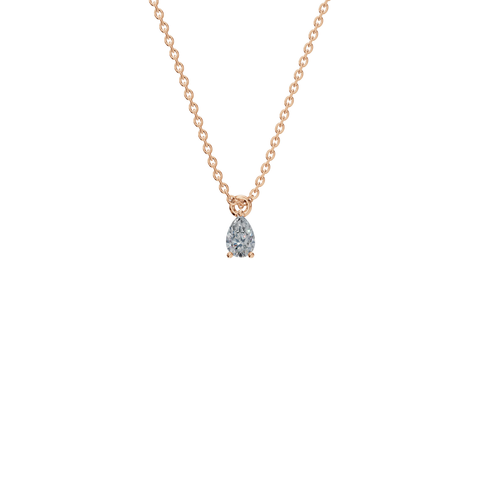 PureYou Jewelry – Großhandel Kette mit Anhänger/Charm – Solitär-Anhänger mit Birnendiamanten, 0,50 Karat, Diamant-Halskette8