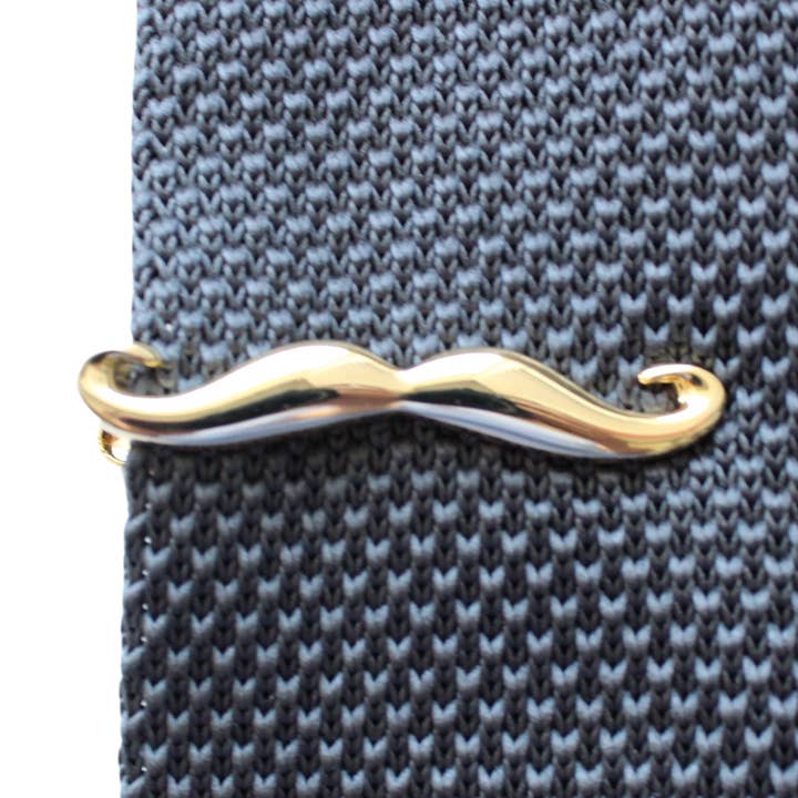 Tie Mood - Vente Pince à cravate – homme - Moustache dorée0