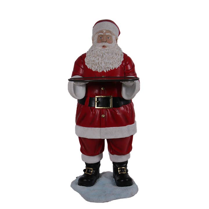 Santa Claus With Tray Life Size Statue for wholesale by LM Treasures