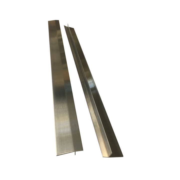 Epic QT - Wholesale Kitchen Tool/Gadget - Grade 304 Brushed Stainless Steel Universal Stove-Countertop Gap Filler T Trim (2-Pack)