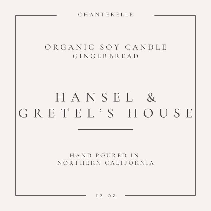 Chanterelle - Wholesale Jar/Filled Candle - Hansel & Gretel's House, 12 oz Organic Soy Candle1