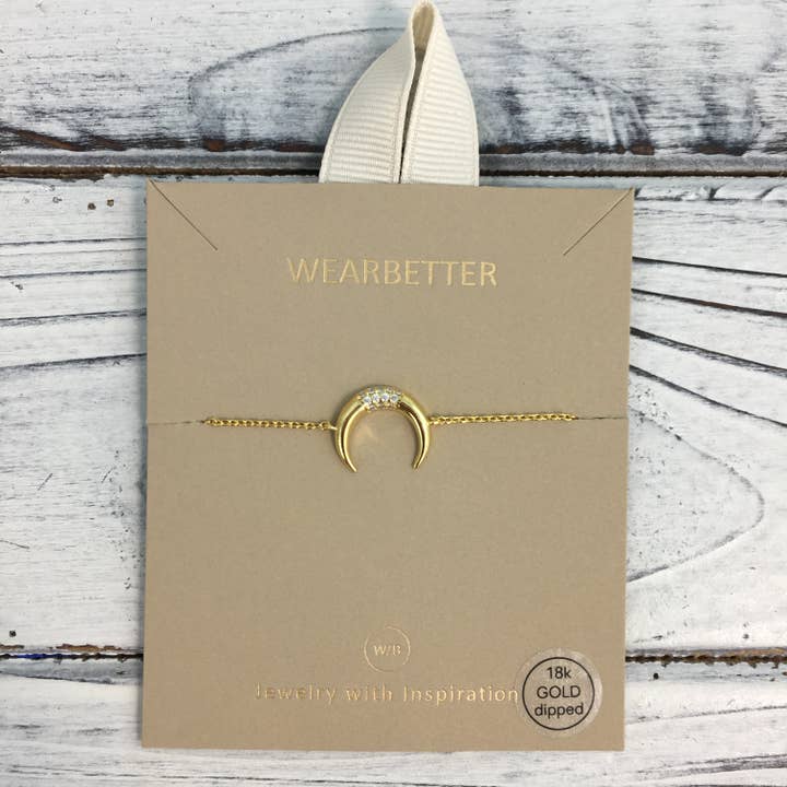 SongLily - Vendita all'ingrosso Braccialetto con ciondolo/pendente - Bracciale con pendente a mezzaluna con strass