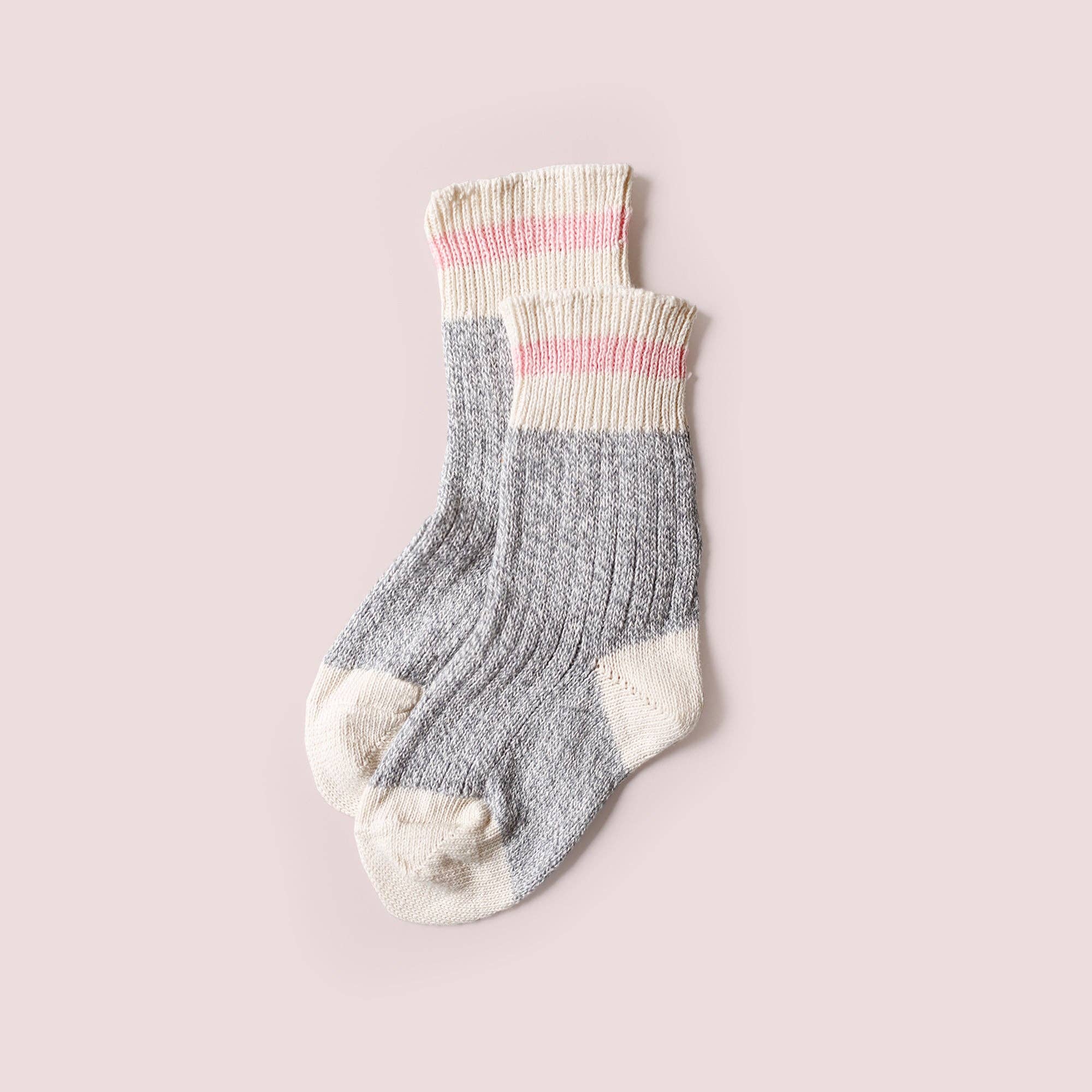 Muttonhead - Wholesale Socks – Child - Kids Cotton Mountain Socks - Pink Stripe