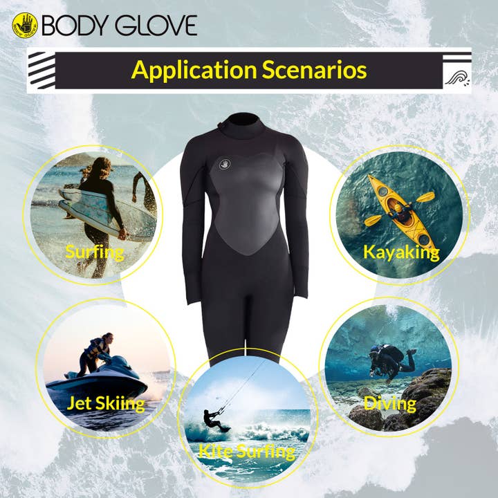Body Glove EOS 3/2mm 5/6 Size Back-Zip Women's Fullsuit - Black, ULC Approval for wholesale by Sixale