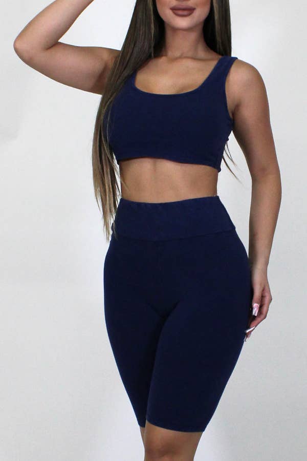 Junie – Großhandel Loungewear-Set – Damen – Mineralgewaschenes Tanktop und Biker Short Set0