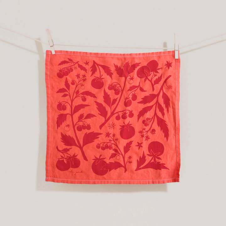 Tomato Linen Napkins - Set of 2 for wholesale by Elana Gabrielle