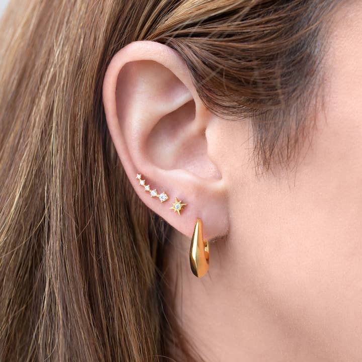 Guld Estella Ear Crawler Flat Back Örhänge för wholesale på Faire