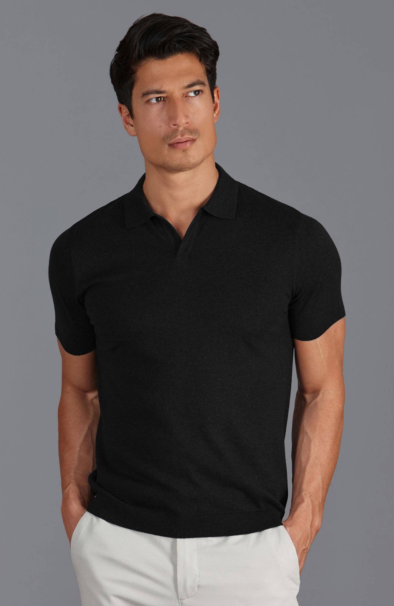 Paul James Knitwear - Wholesale Polo - Heren - Heren Ultra Fijne Katoenen Poloshirt Zonder Knopen4