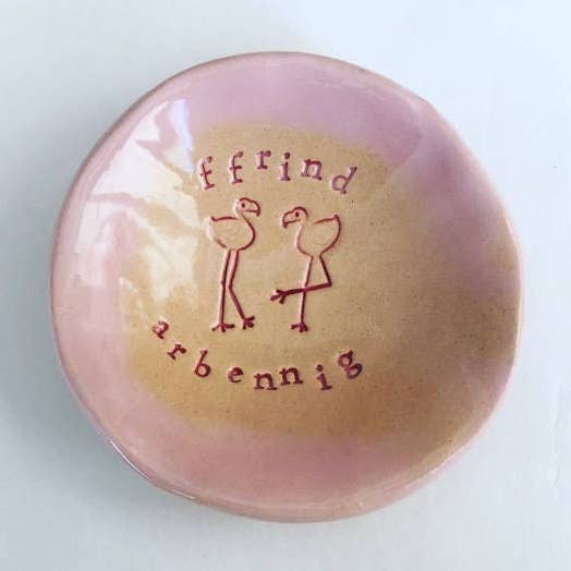 Ffrind Arbennig Ceramic trinket dish for wholesale by Love & Lovelier