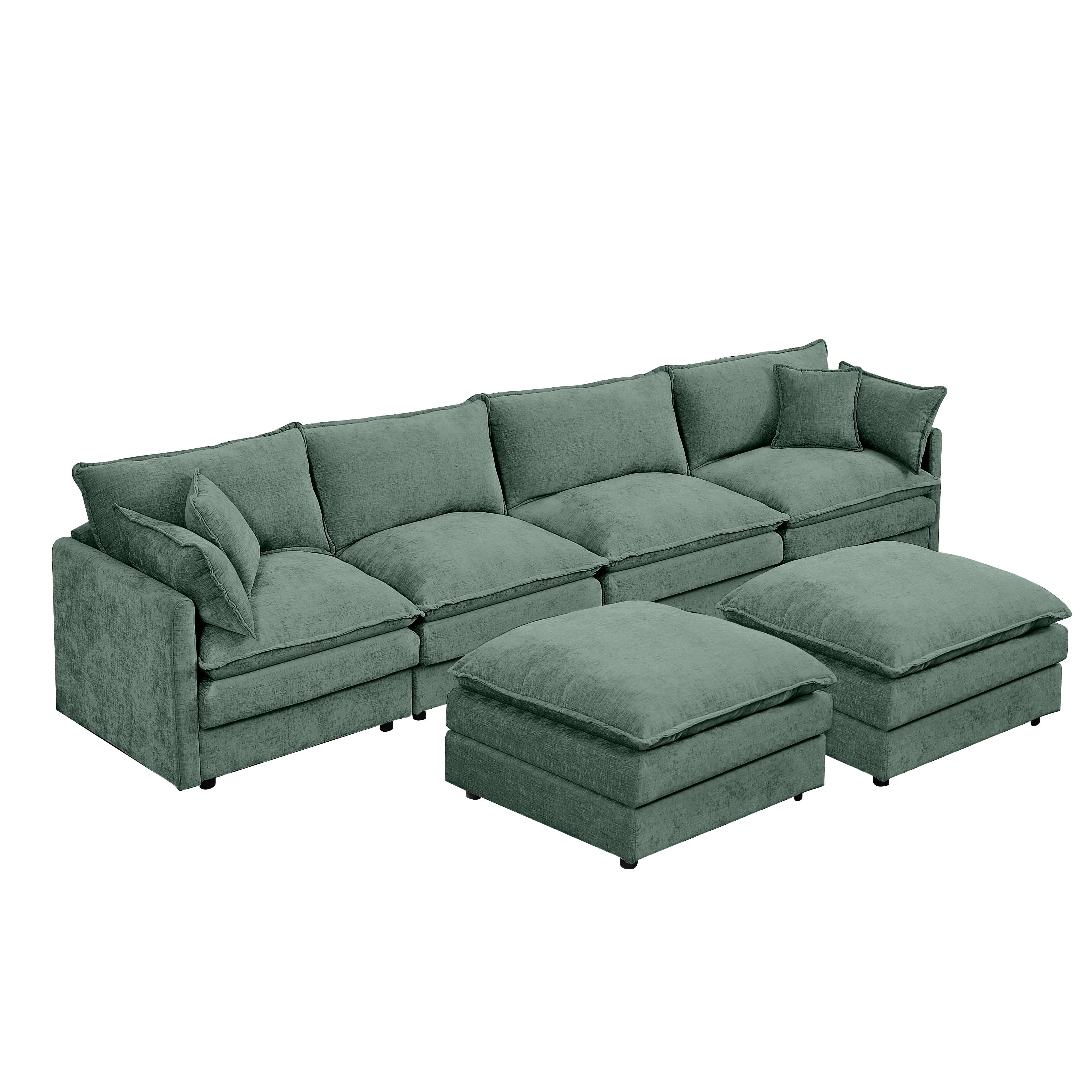 39F Inc. - Wholesale Sofa - Lunara 130" U-Shaped Sectional Sofa w 2 Ottomans,7 Colors29