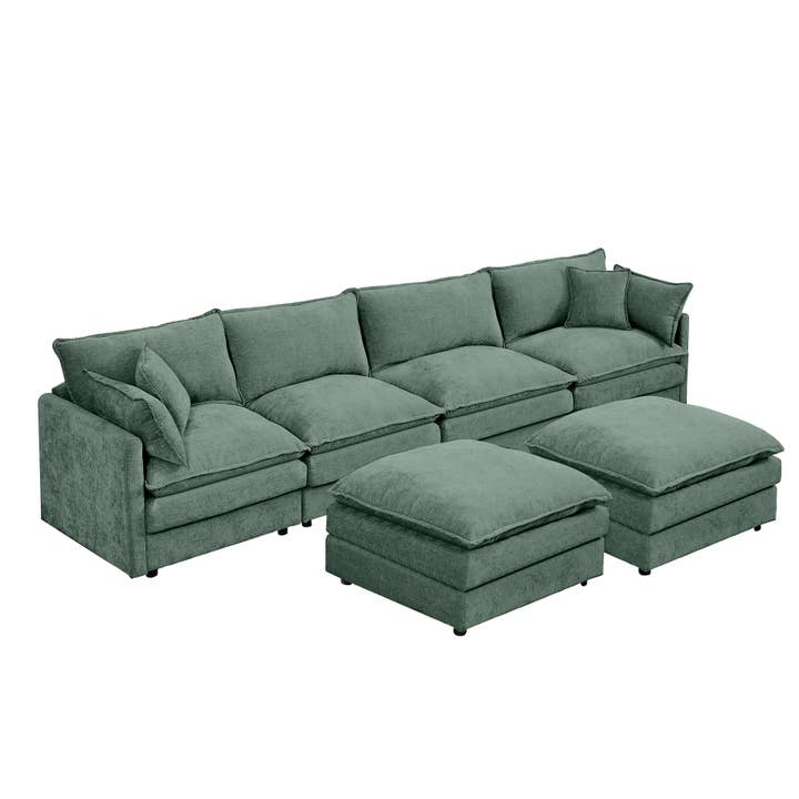 39F Inc. - Wholesale Sofa - Lunara 130" U-Shaped Sectional Sofa w 2 Ottomans,7 Colors29