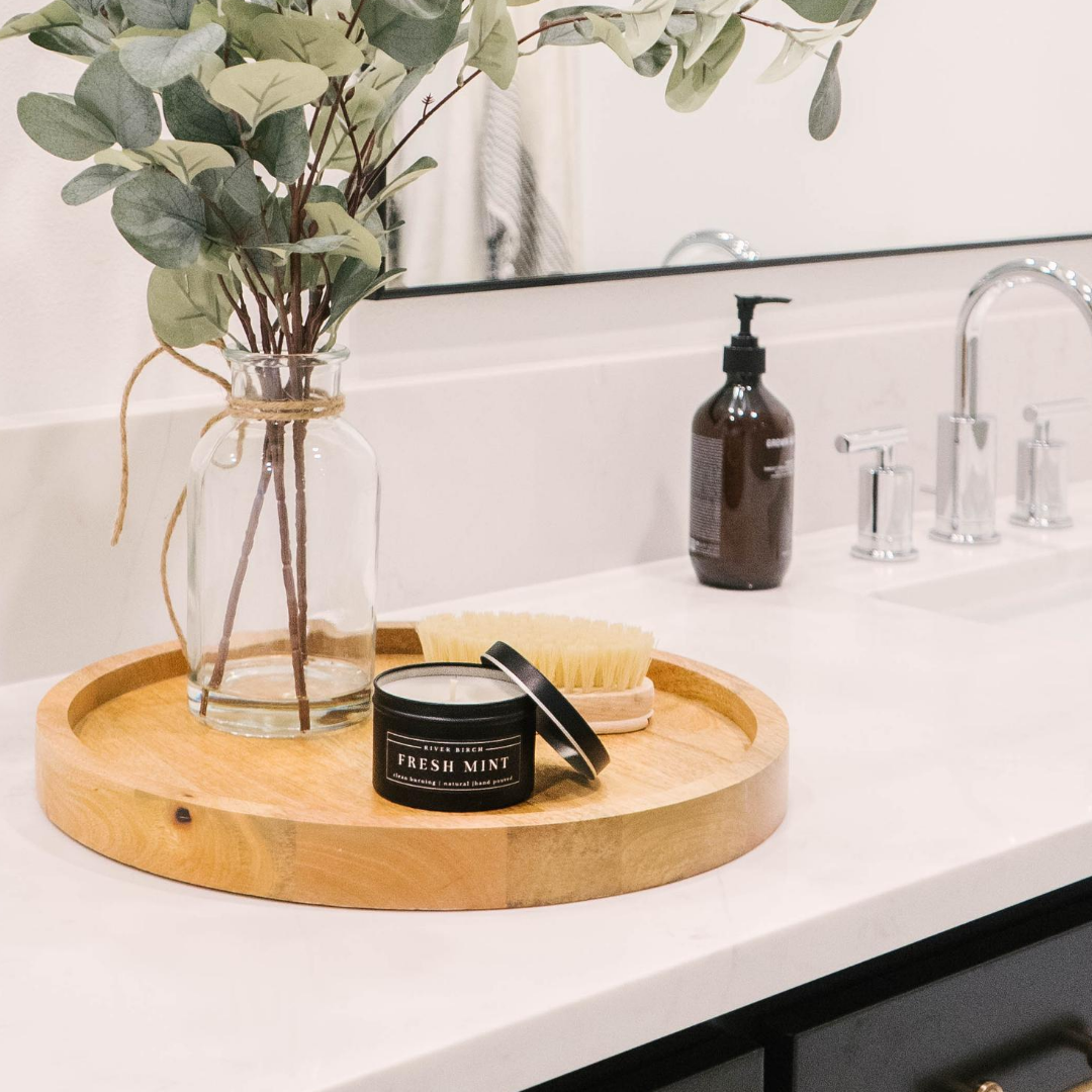 River Birch Candles - Wholesale Travel Candles - 8oz Fresh Mint - Black Tin Soy Candle2